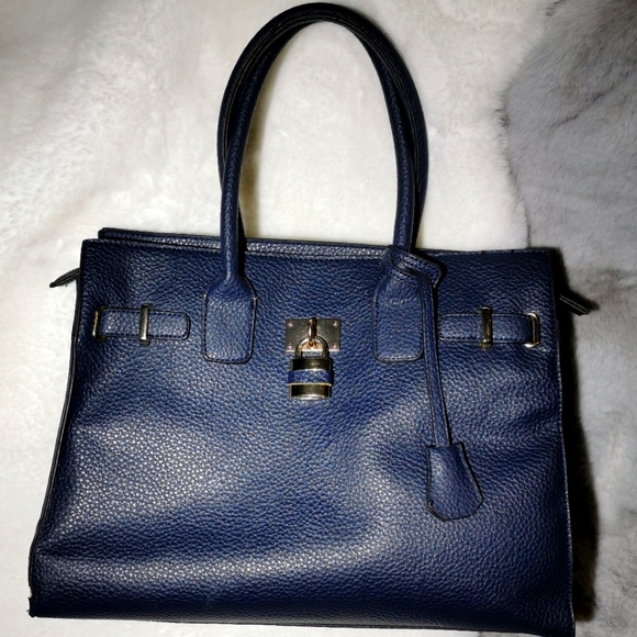 Blue Faux Leather Purse - Picture 1 of 9